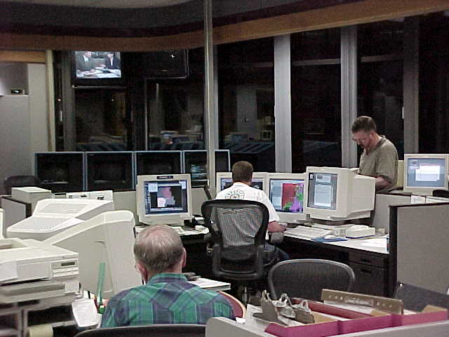 Photo of NWS Norman severe weather operations during the evening of May 3, 1999