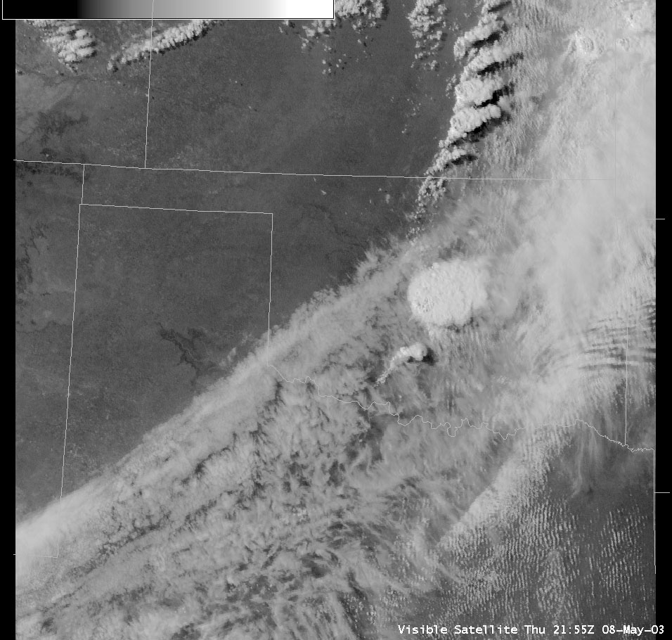 Satellite Image for 4:55 PM CDT, 5/08/2003