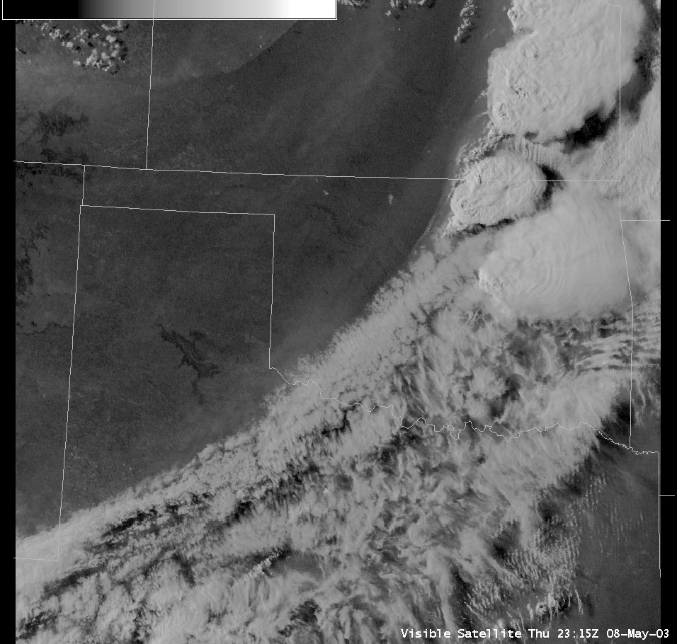 Satellite Image for 6:15 PM CDT, 5/08/2003