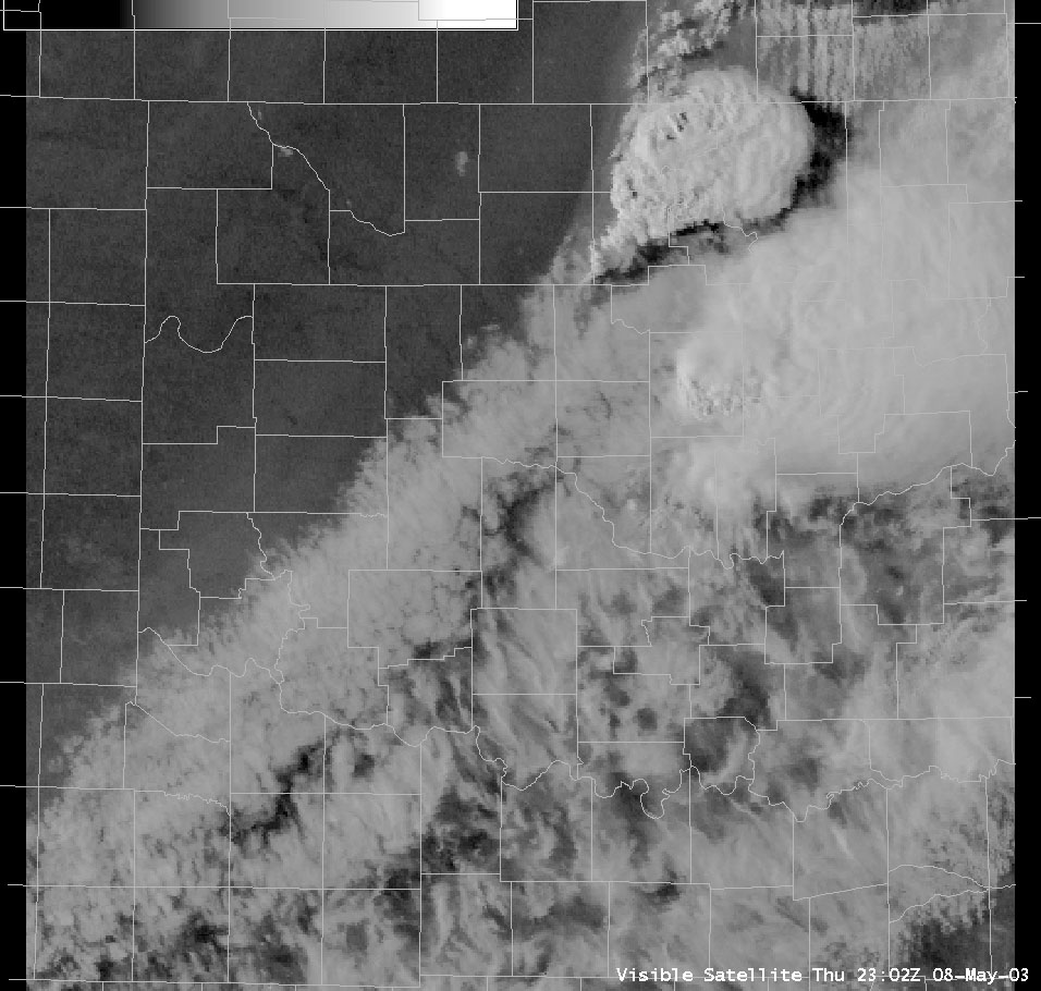 Satellite Image for 6:03 PM CDT, 5/08/2003