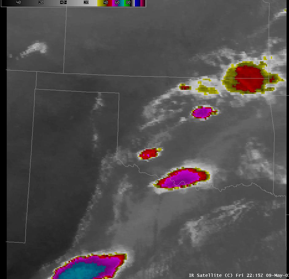 Satellite Image for 5:15 PM CDT, 5/09/2003