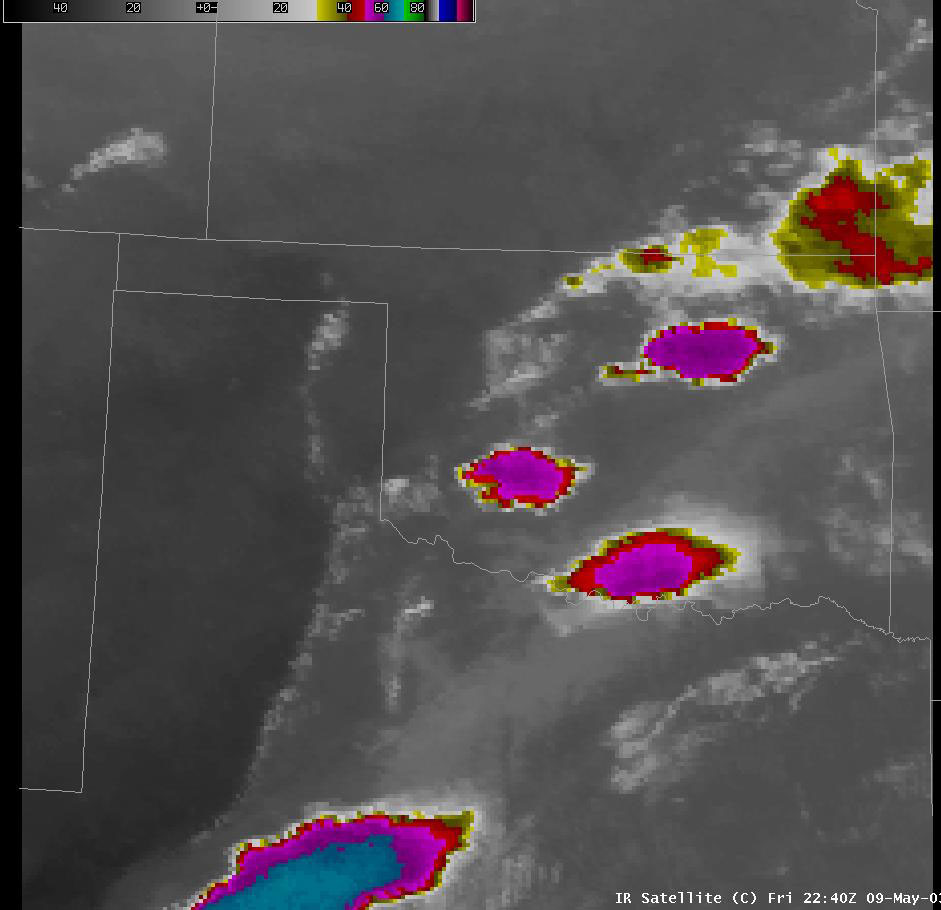 Satellite Image for 5:40 PM CDT, 5/09/2003