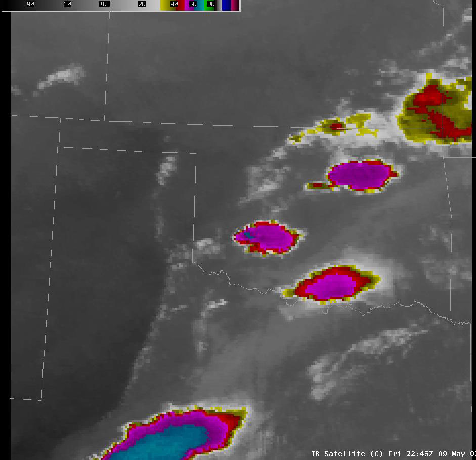 Satellite Image for 5:45 PM CDT, 5/09/2003