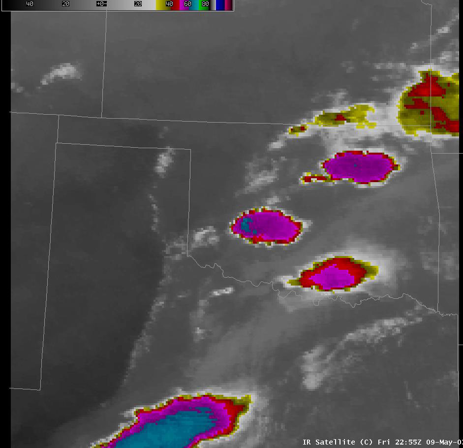 Satellite Image for 5:55 PM CDT, 5/09/2003