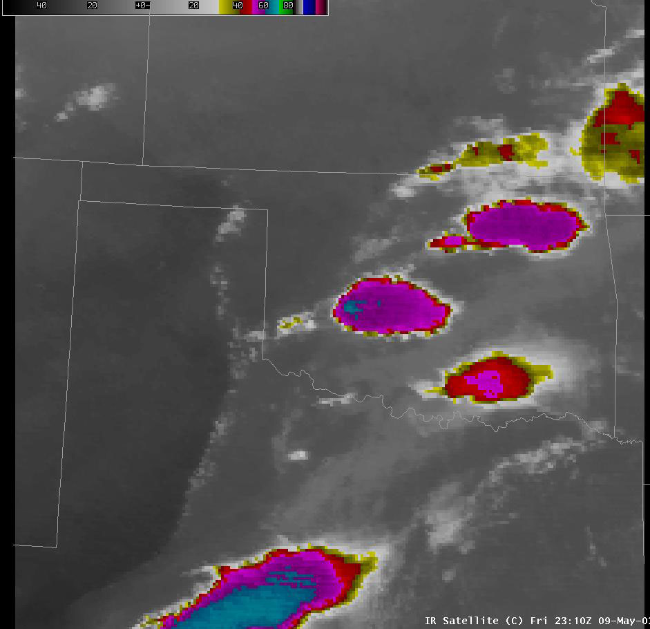 Satellite Image for 6:10 PM CDT, 5/09/2003