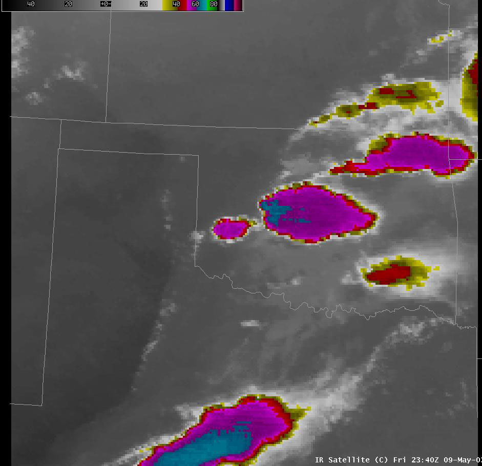 Satellite Image for 6:40 PM CDT, 5/09/2003