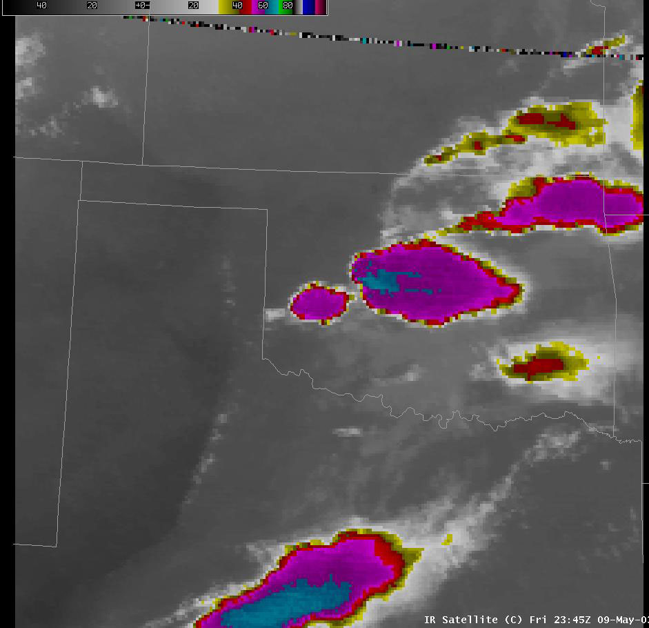 Satellite Image for 6:45 PM CDT, 5/09/2003