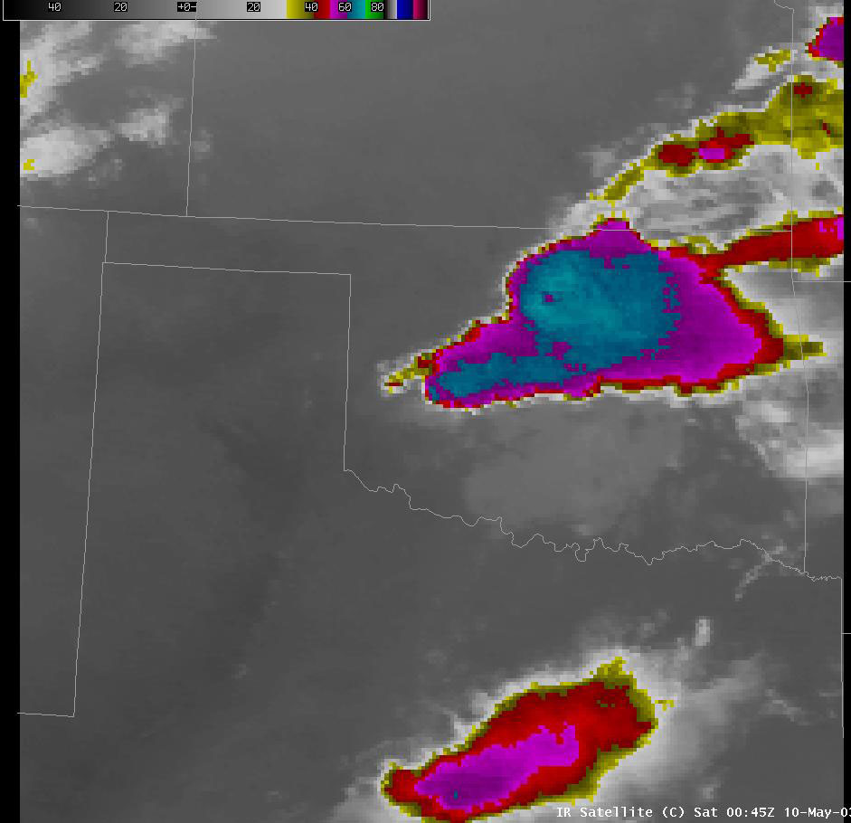 Satellite Image for 7:45 PM CDT, 5/09/2003