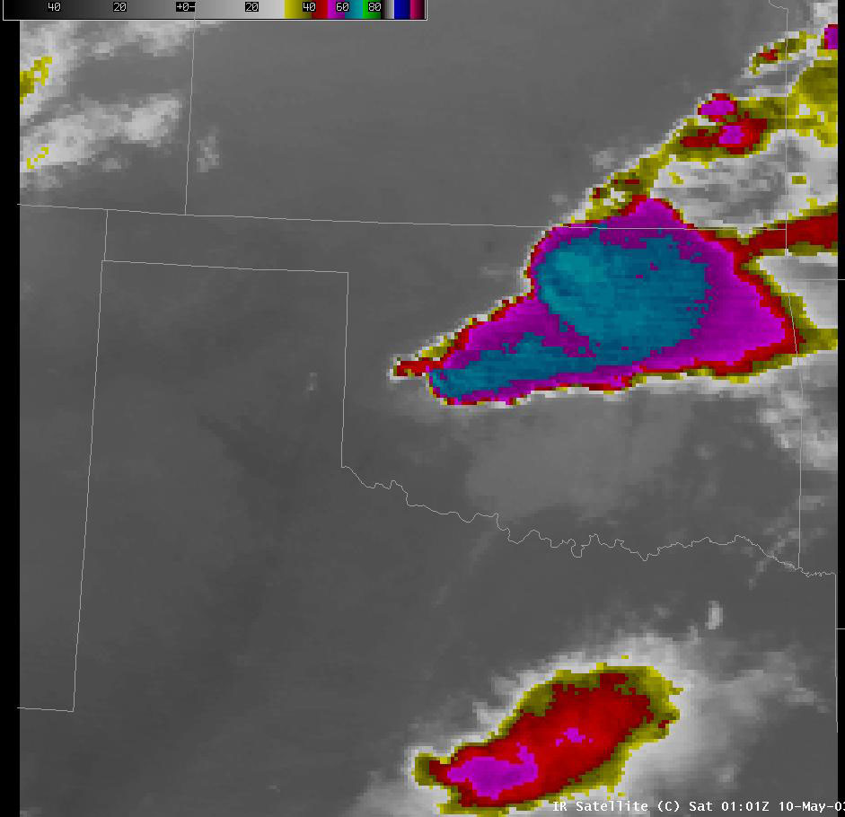 Satellite Image for 8:01 PM CDT, 5/09/2003