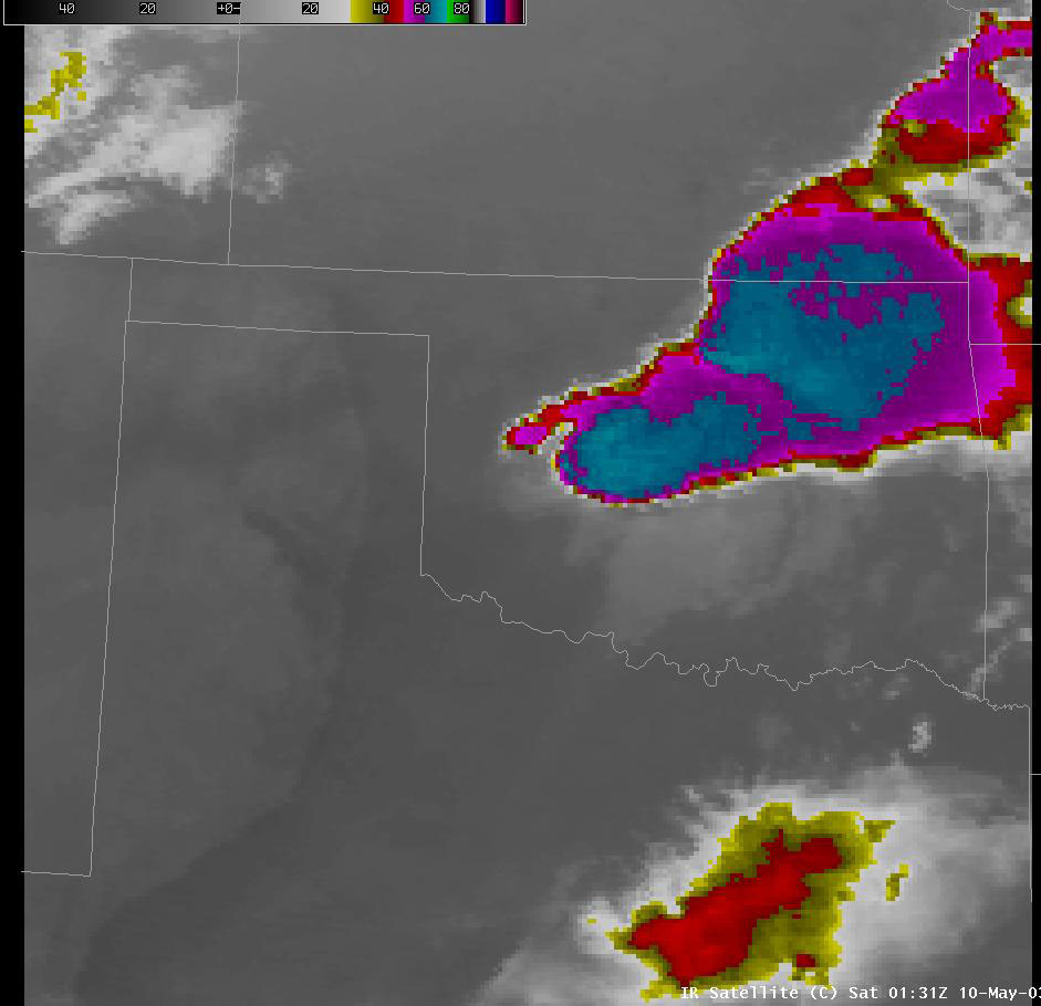 Satellite Image for 8:31 PM CDT, 5/09/2003