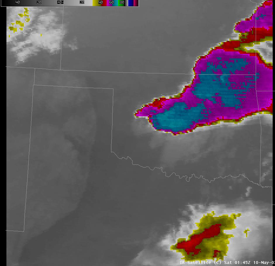 Satellite Image for 8:45 PM CDT, 5/09/2003