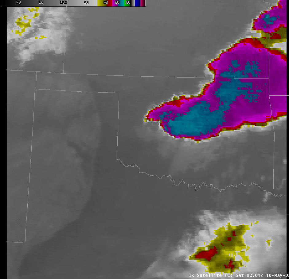 Satellite Image for 9:01 PM CDT, 5/09/2003