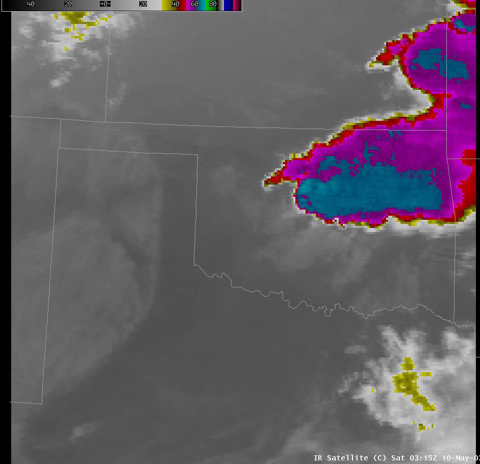 Satellite Image for 10:15 PM CDT, 5/09/2003