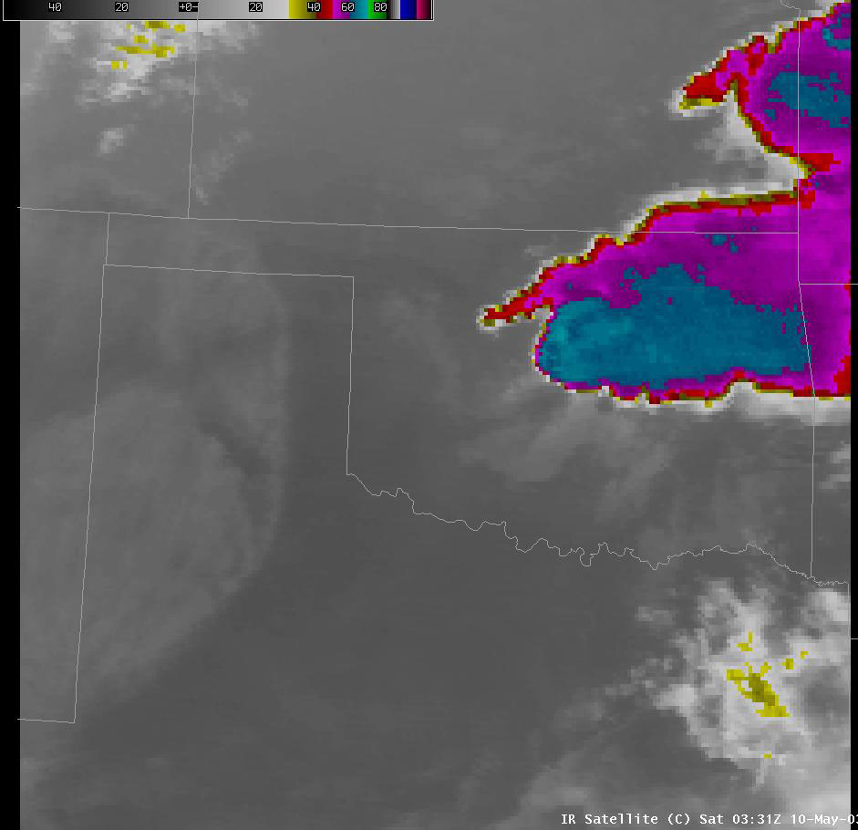 Satellite Image for 10:31 PM CDT, 5/09/2003