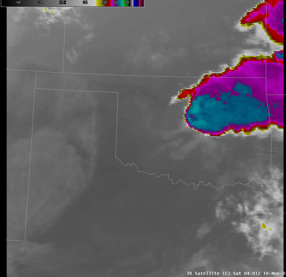 Satellite Image for 11:01 PM CDT, 5/09/2003