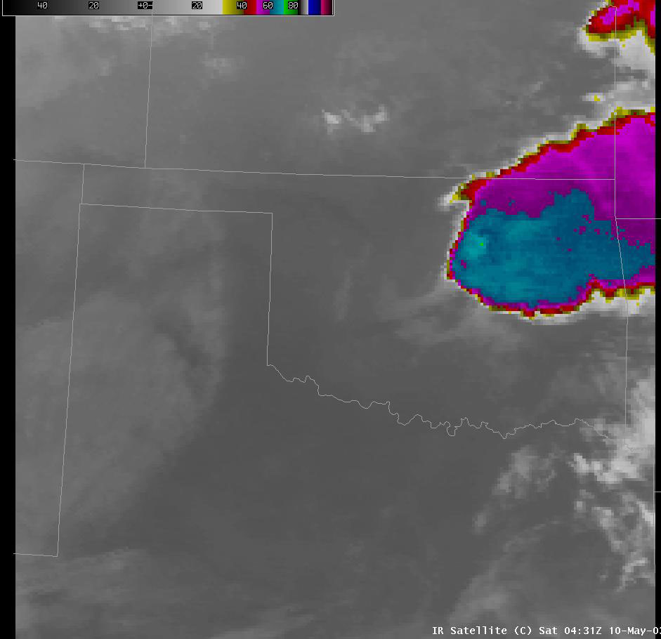 Satellite Image for 11:31 PM CDT, 5/09/2003