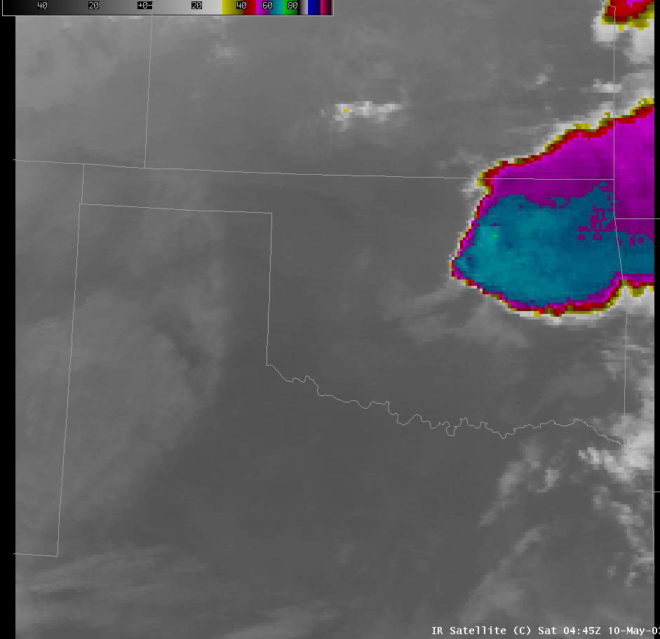 Satellite Image for 11:45 PM CDT, 5/09/2003