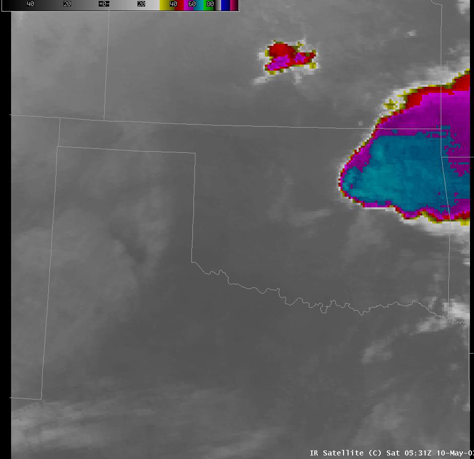 Satellite Image for 12:31 AM CDT, 5/10/2003