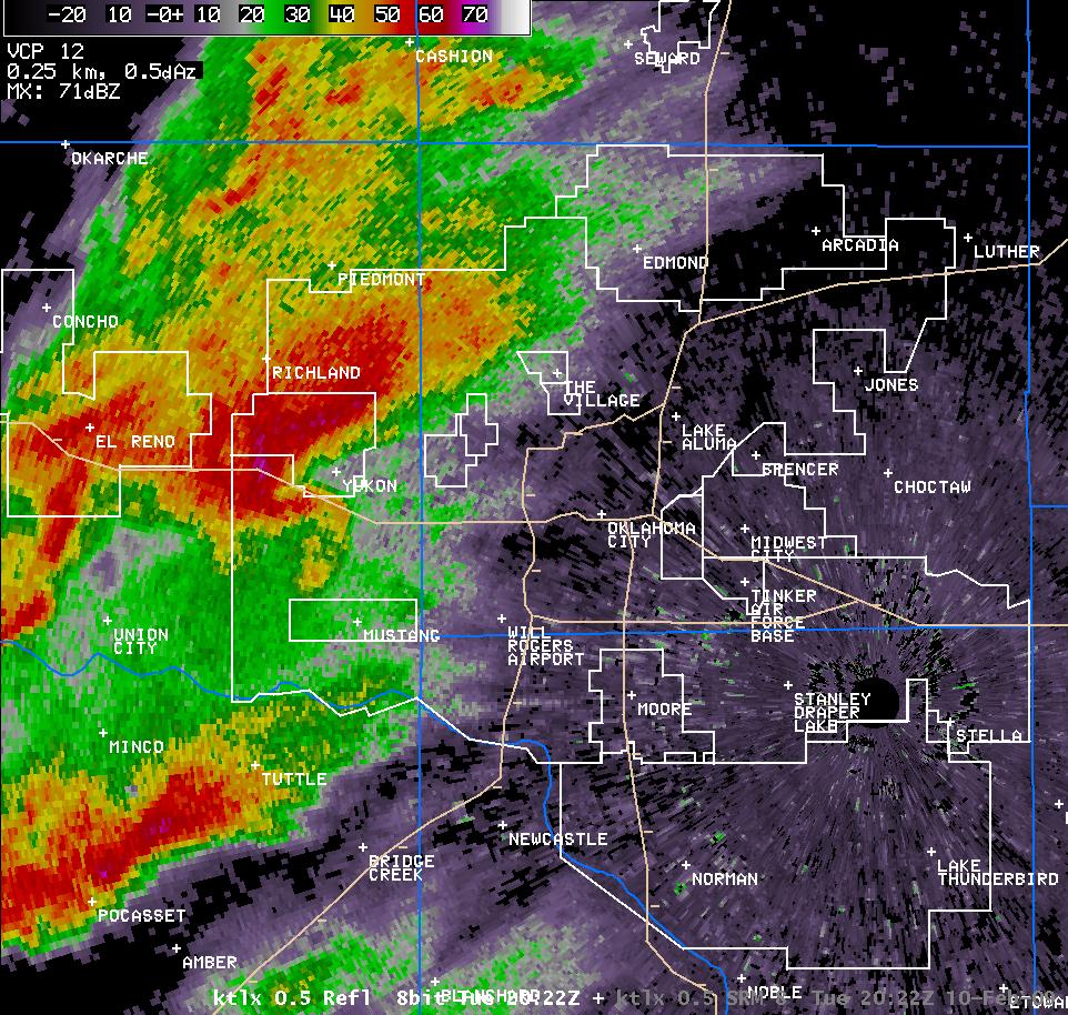 2:22 pm CST KTLX Reflectivity Image