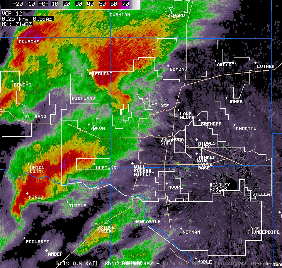 2:39 pm CST KTLX Reflectivity Image