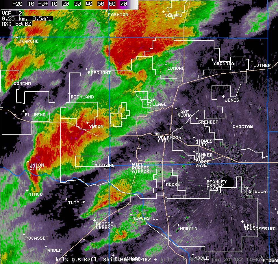 2:48 pm CST KTLX Reflectivity Image