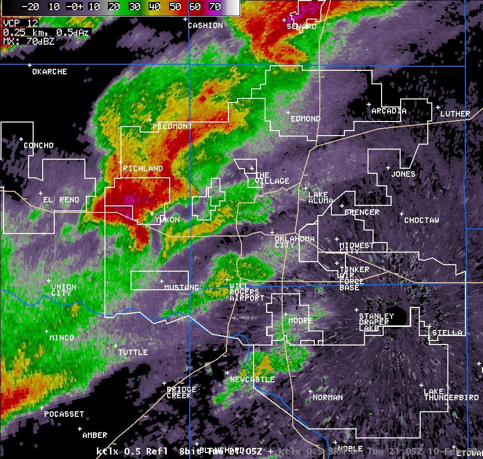 3:05 pm CST KTLX Reflectivity Image