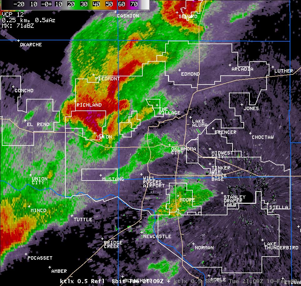 3:09 pm CST KTLX Reflectivity Image