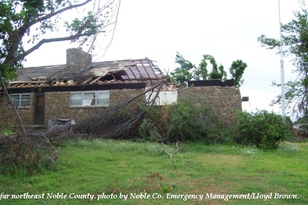 House damage in northeast Noble County