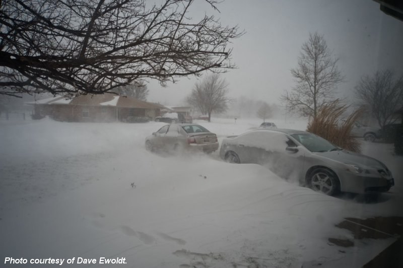 Photo of weather conditions in Okarche, OK during the winter storm on February 1, 2011. Photo taken by and provided courtesy of Dave Ewoldt.