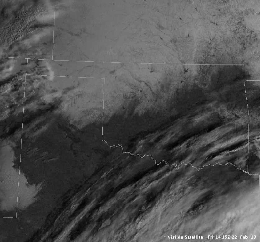 Regional View of the Visible Satellite Image at 14:15 UTC on February 22, 2013