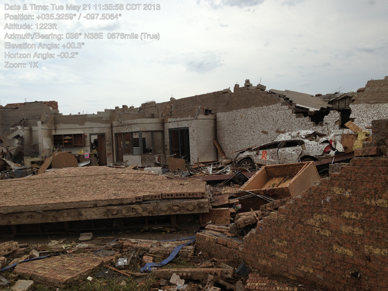 Looking at damage at Plaza Towers Elementary