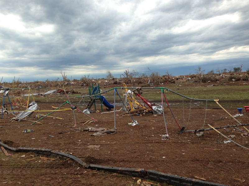 Looking SW at Plaza Towers Elementary