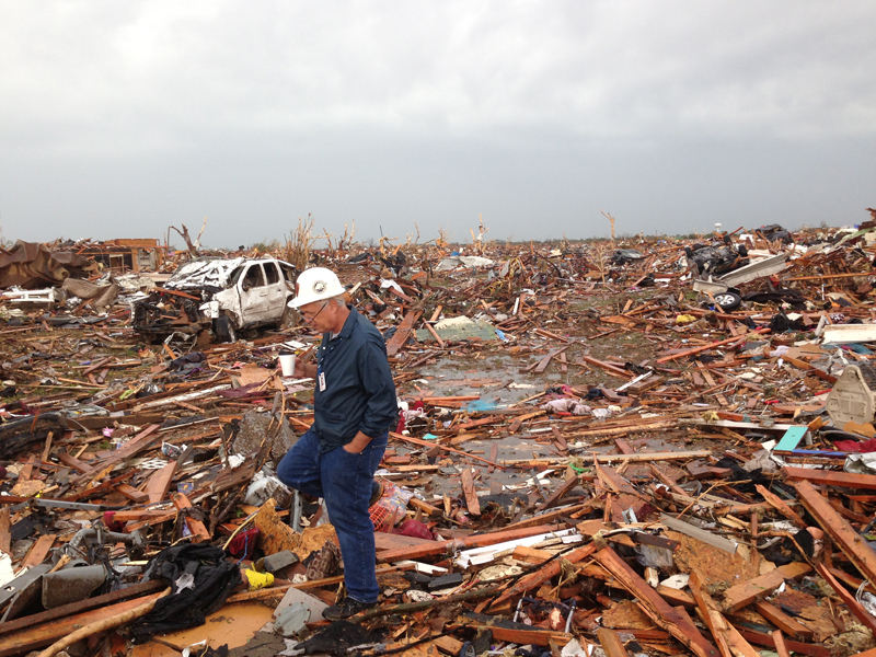 View of tornado damage