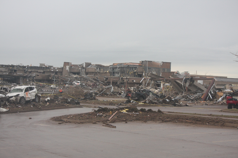 Looking NW at background: Moore Medical Center