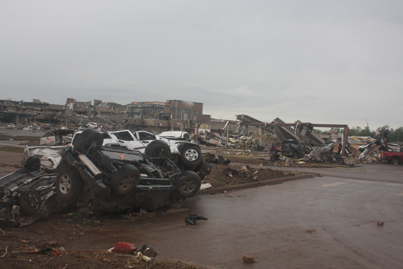 Looking NW at background: Moore Medical Center