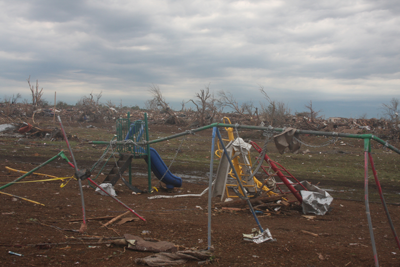 Looking WSW at Plaza Towers Elementary