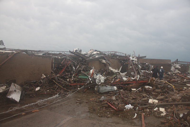 View of damage at Briarwood Elementary School