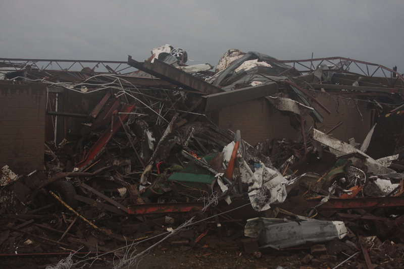 View of damage at Briarwood Elementary School