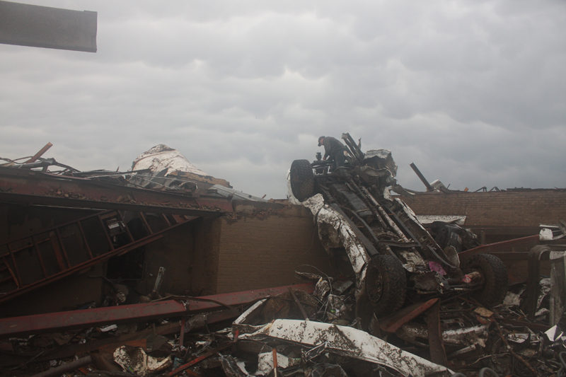 View of damage at Briarwood Elementary School