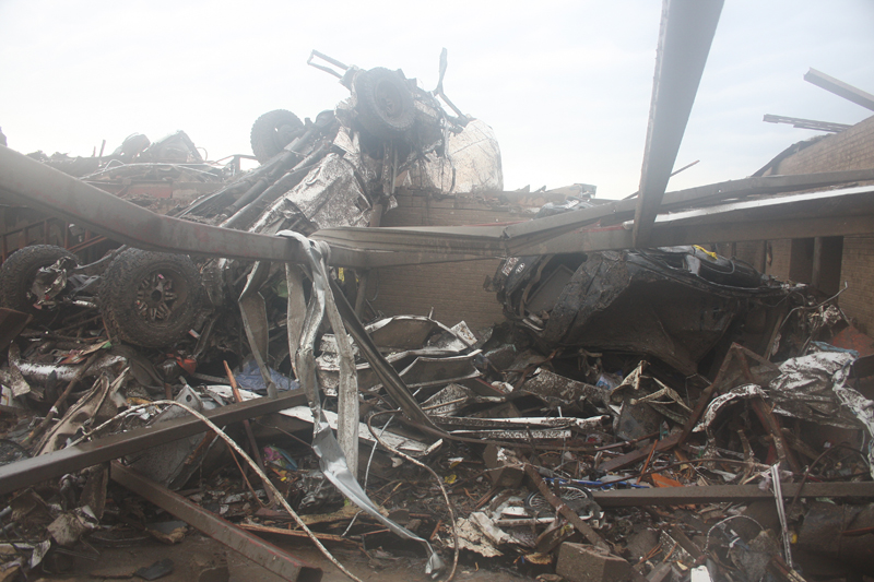 View of damage at Briarwood Elementary School