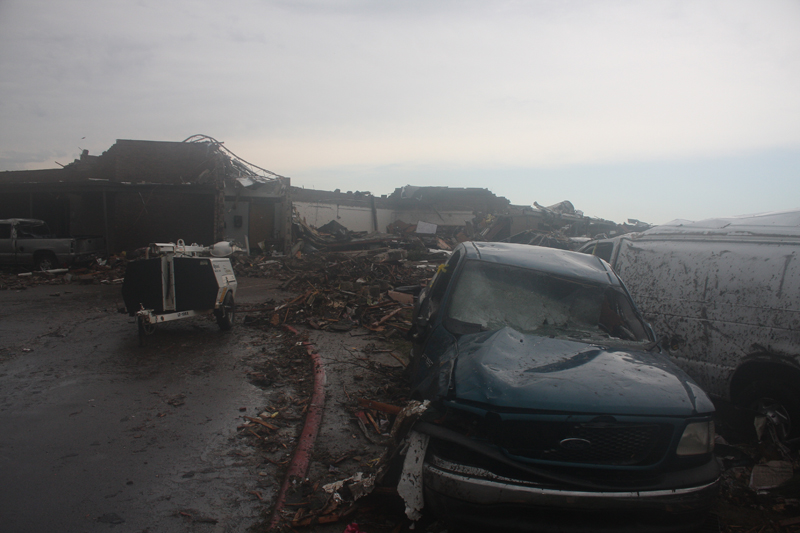 View of damage at Briarwood Elementary School