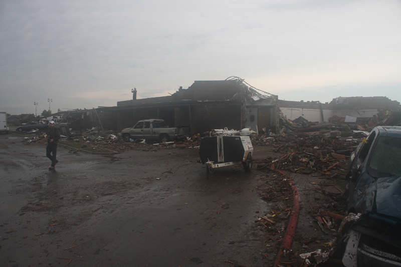 View of damage at Briarwood Elementary School