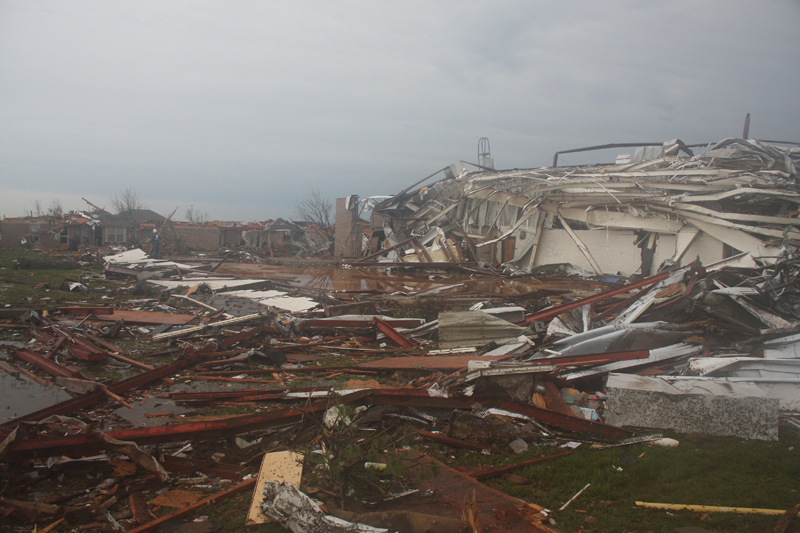 View of damage at Briarwood Elementary School