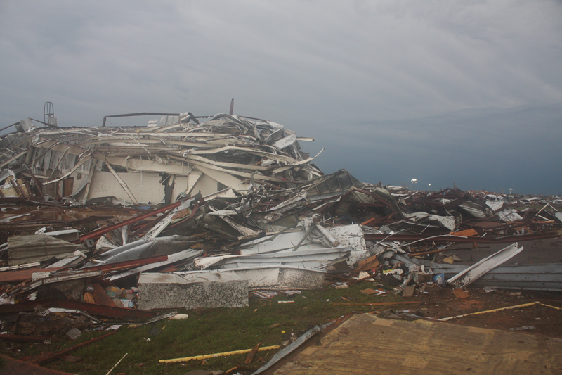 View of damage at Briarwood Elementary School