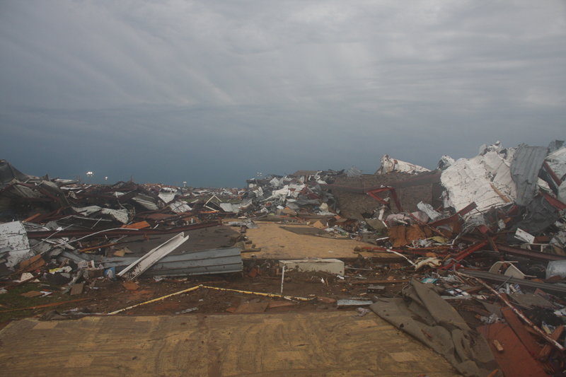 View of damage at Briarwood Elementary School