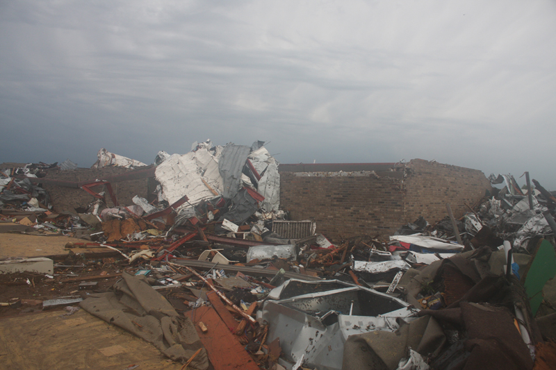 View of damage at Briarwood Elementary School