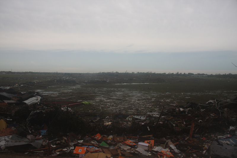 View of damage at Briarwood Elementary School