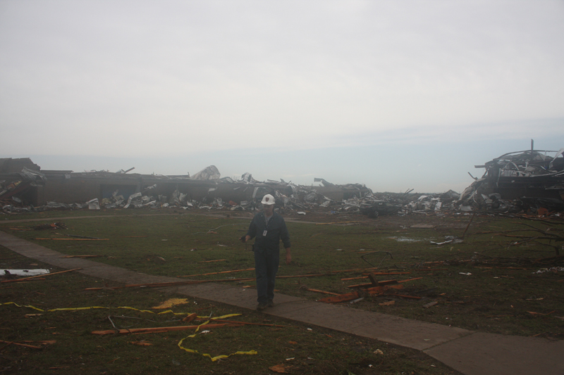 View of damage at Briarwood Elementary School