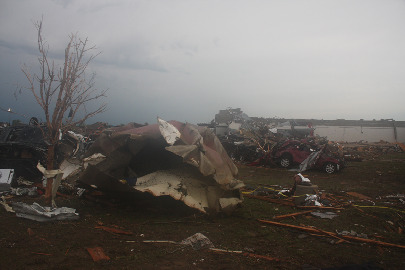 View of damage at Briarwood Elementary School