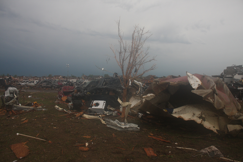 View of damage at Briarwood Elementary School